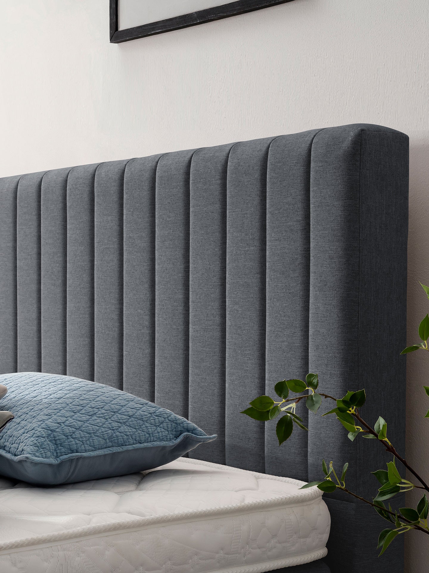 Webstoff Boxspringbett mit Stauraum Anthrazit PARIS