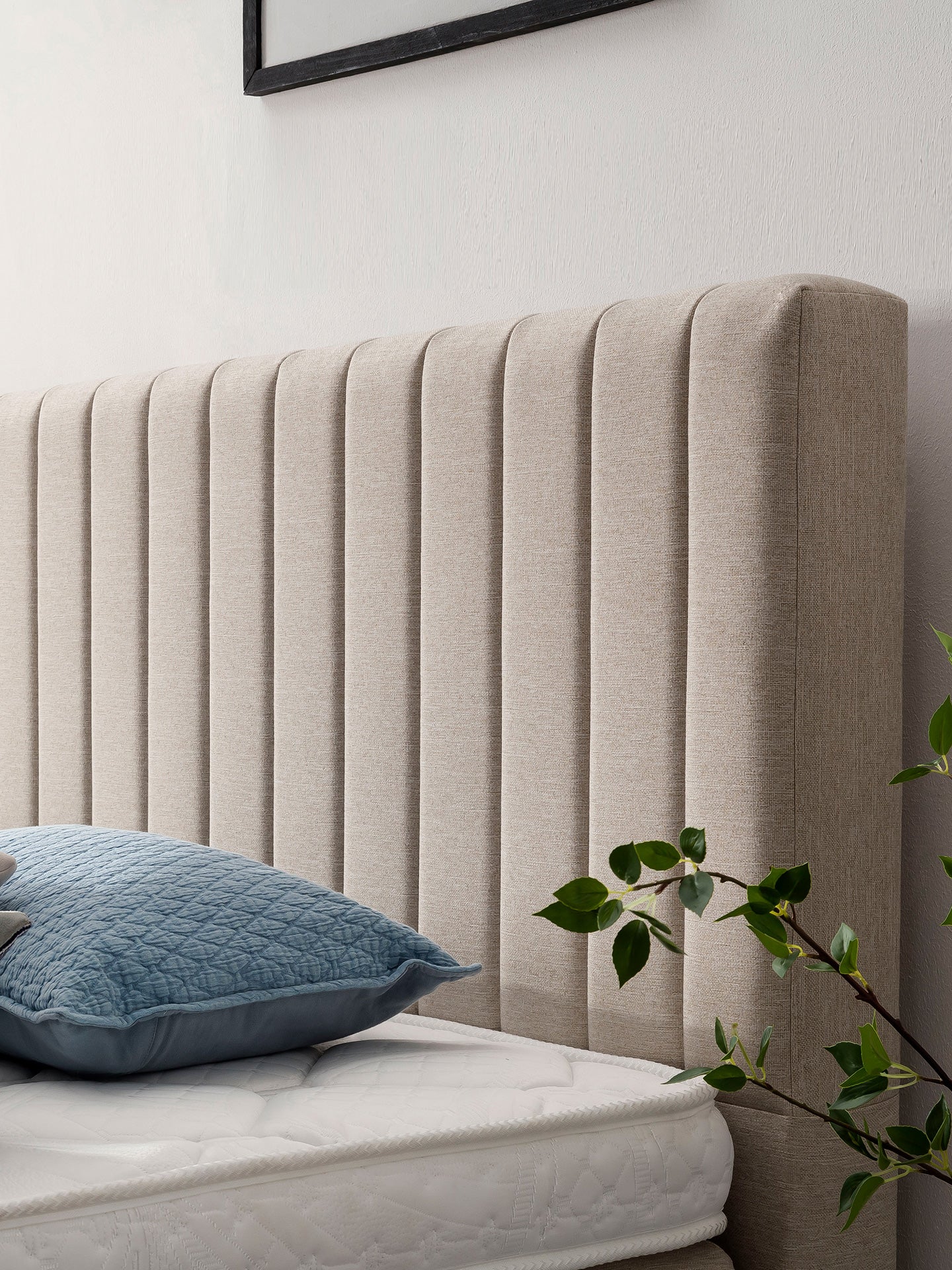 Webstoff Boxspringbett mit Stauraum Beige PARIS