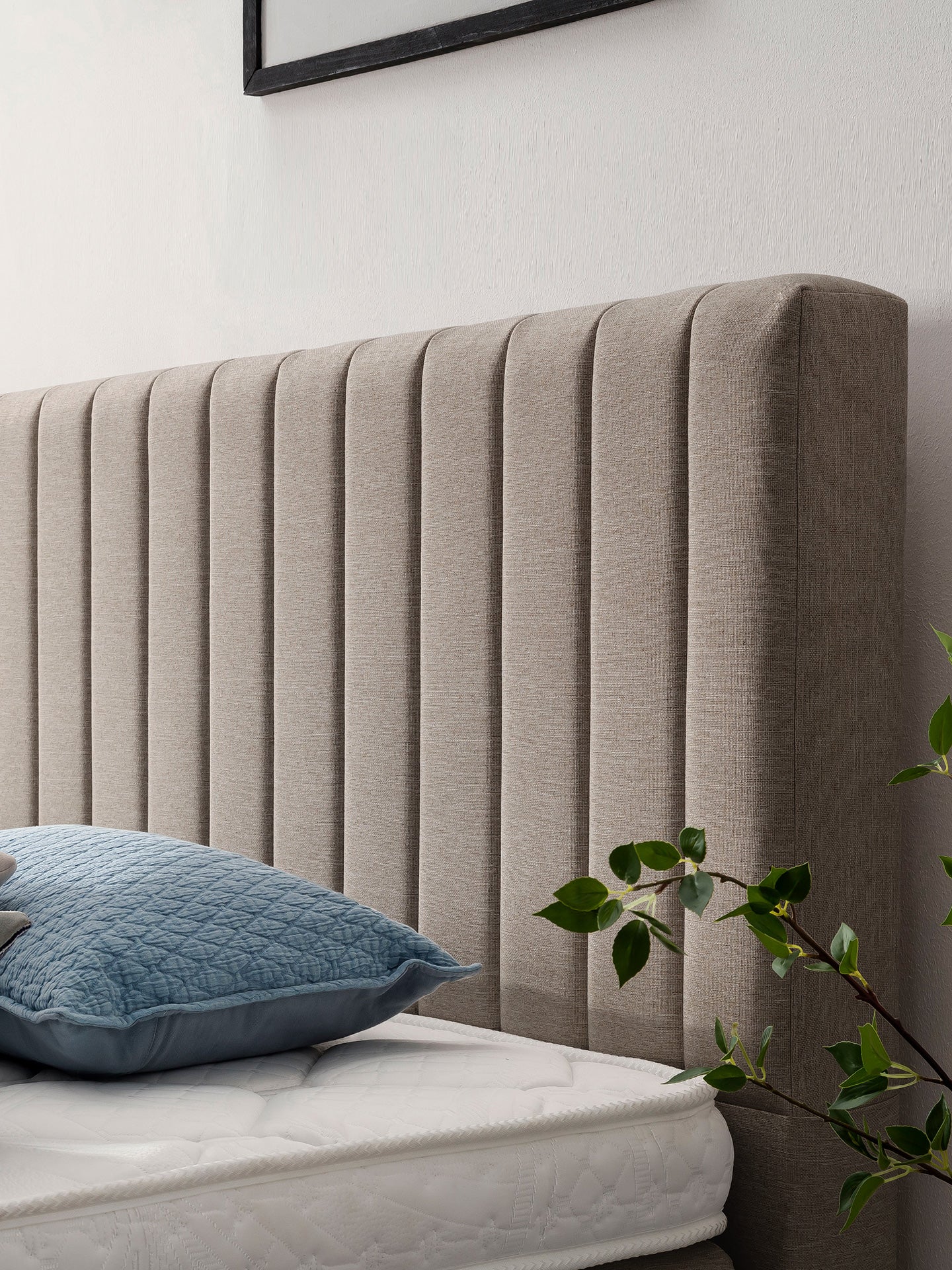 Webstoff Boxspringbett mit Stauraum Nougat PARIS