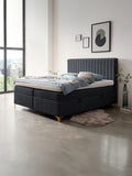Webstoff Boxspringbett mit Stauraum Schwarz PARIS