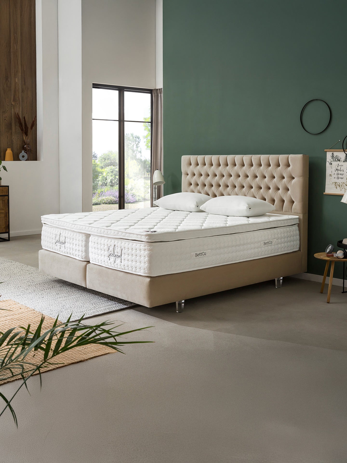 Samt Boxspringbett Beige VEGAS