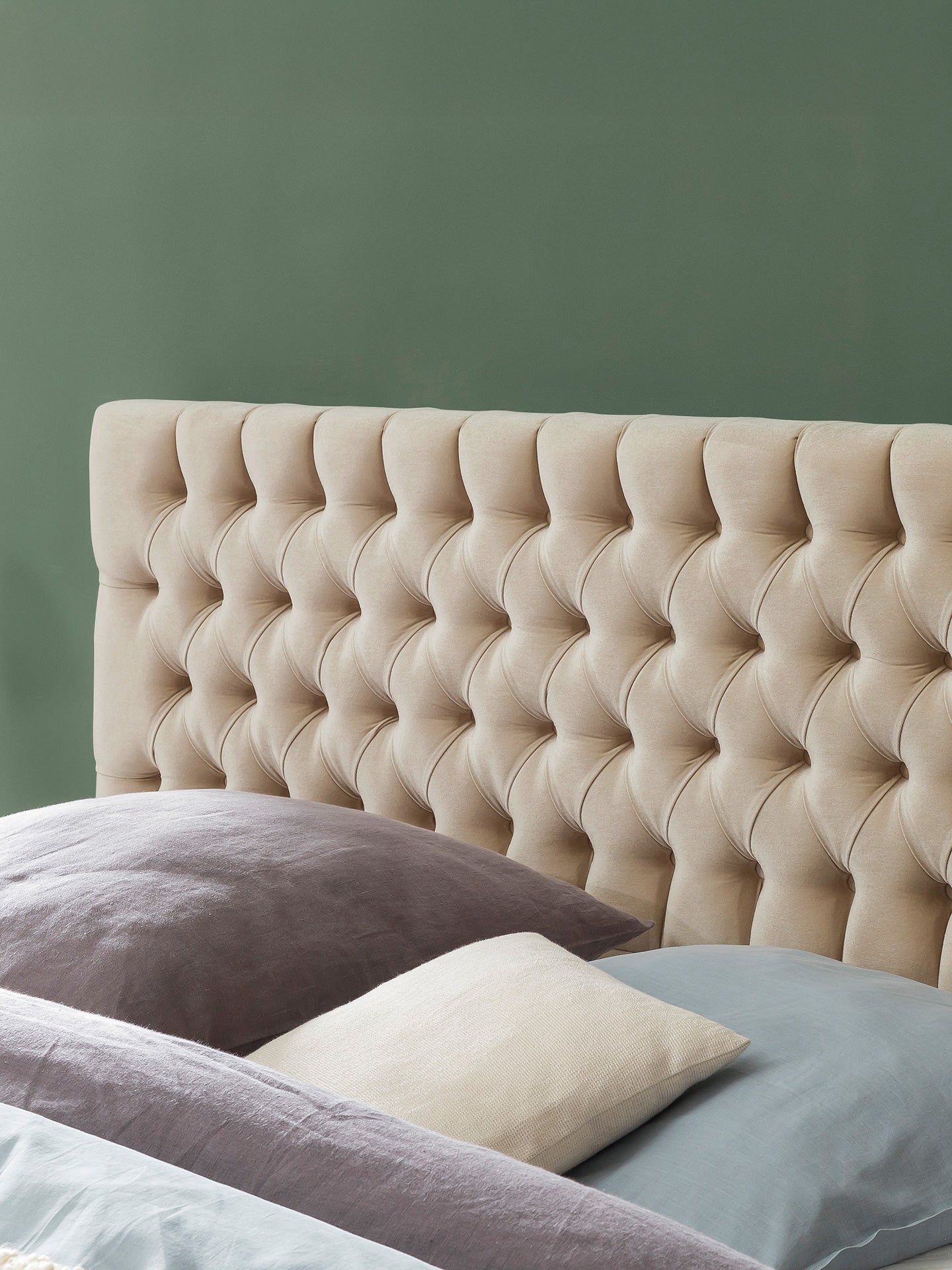 Samt Boxspringbett Beige VEGAS