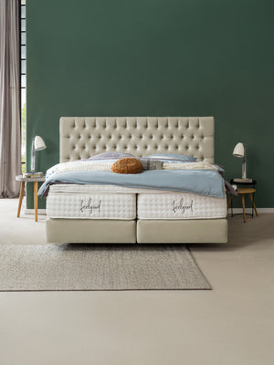 Samt Boxspringbett Creme VEGAS