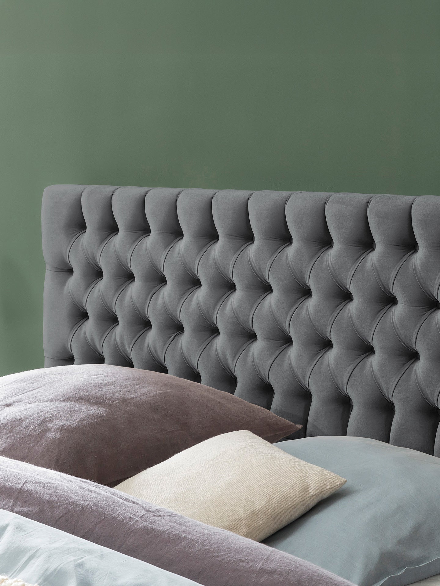 Samt Boxspringbett Dunkelgrau VEGAS