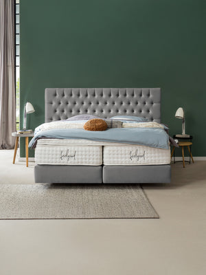 Samt Boxspringbett Grau VEGAS