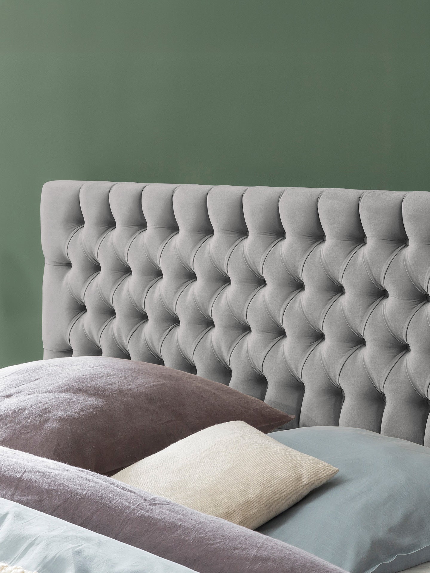 Samt Boxspringbett Grau VEGAS