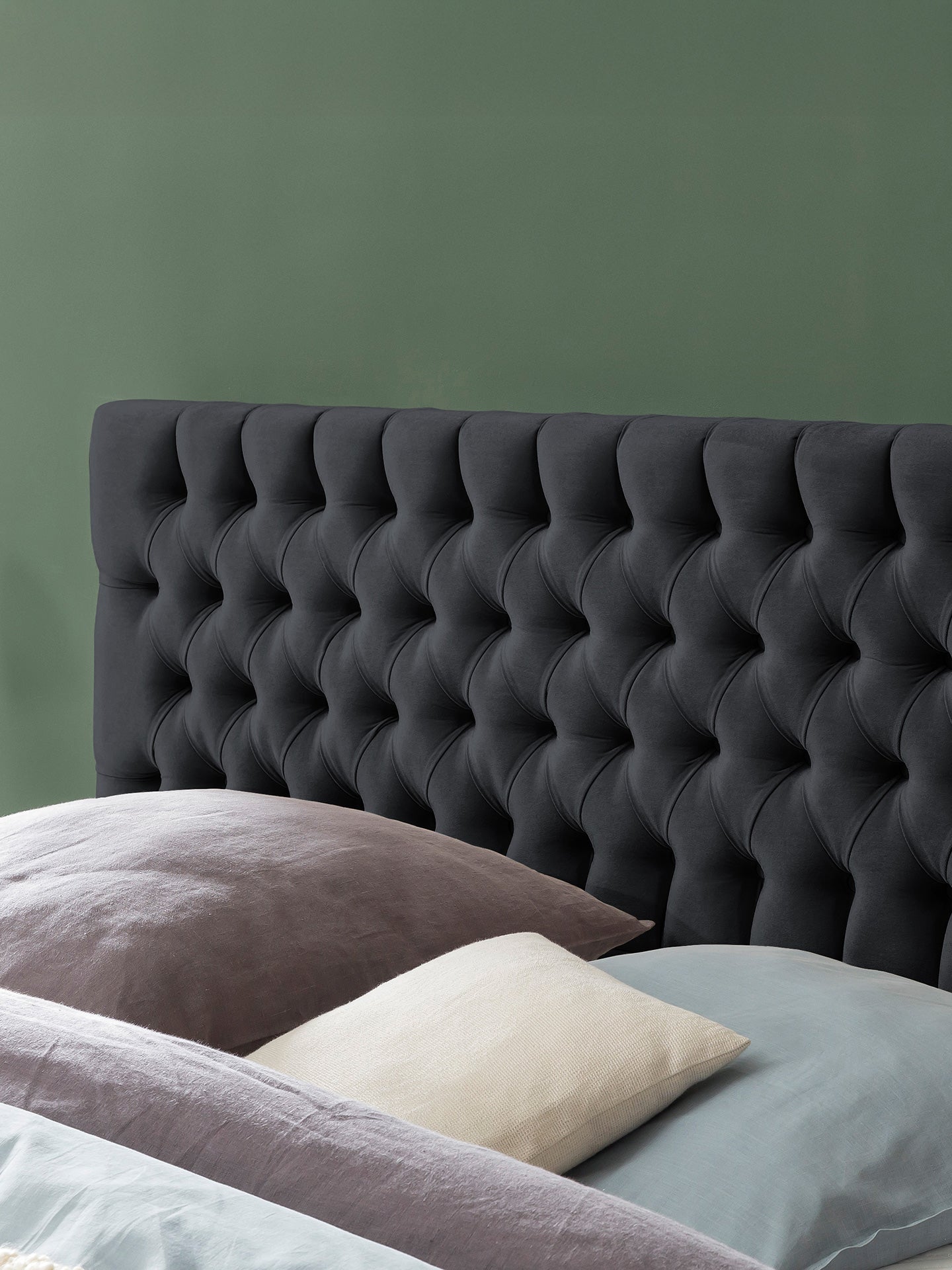 Samt Boxspringbett Schwarz VEGAS