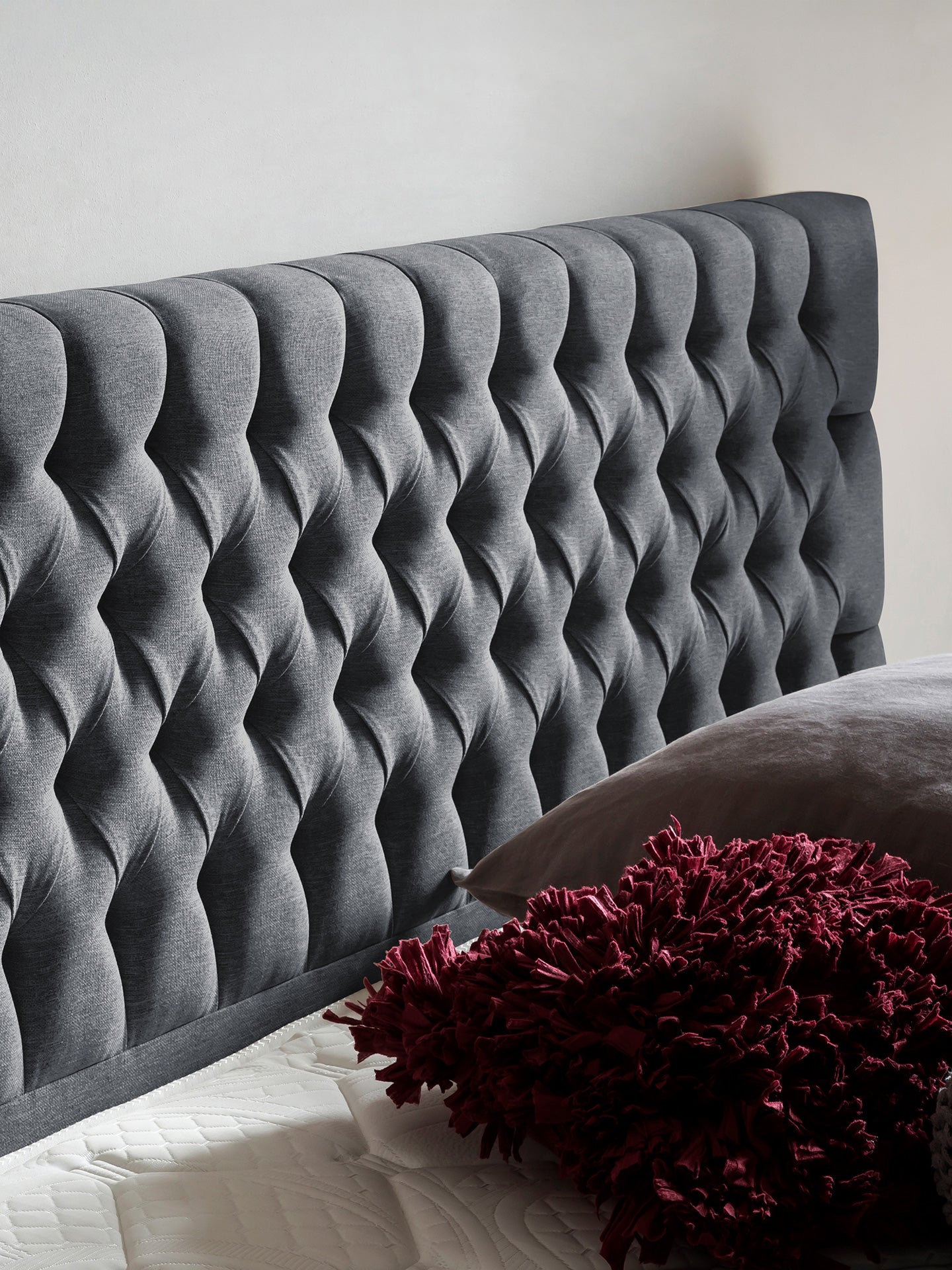 Webstoff Boxspringbett Anthrazit VEGAS