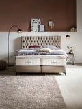 Webstoff Boxspringbett Nougat VEGAS