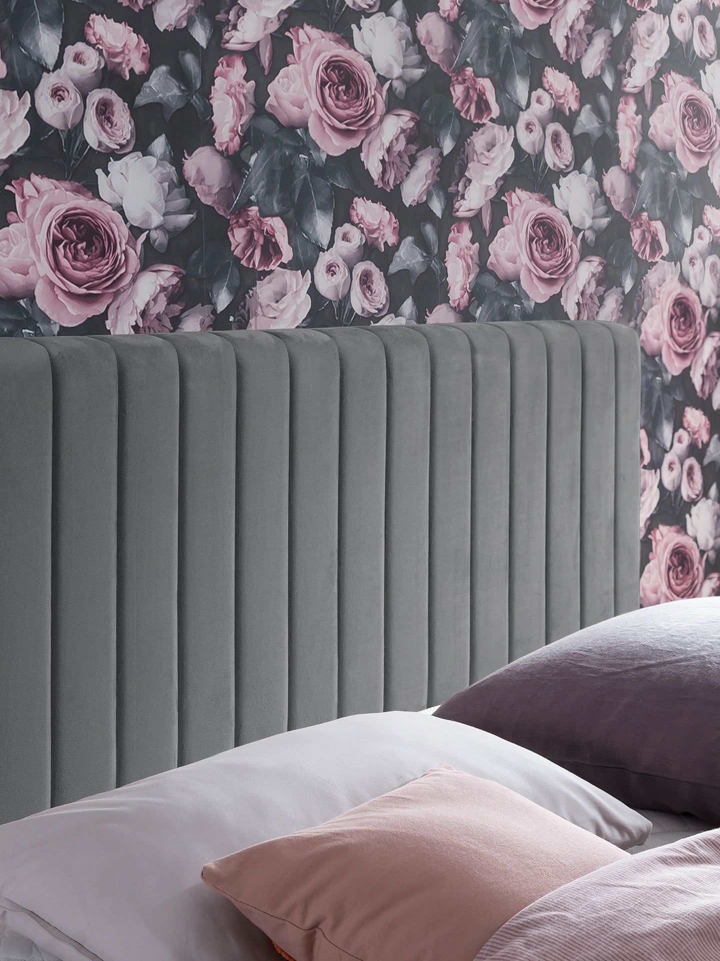 Velours Boxspringbett mit Stauraum Dunkelgrau PARIS