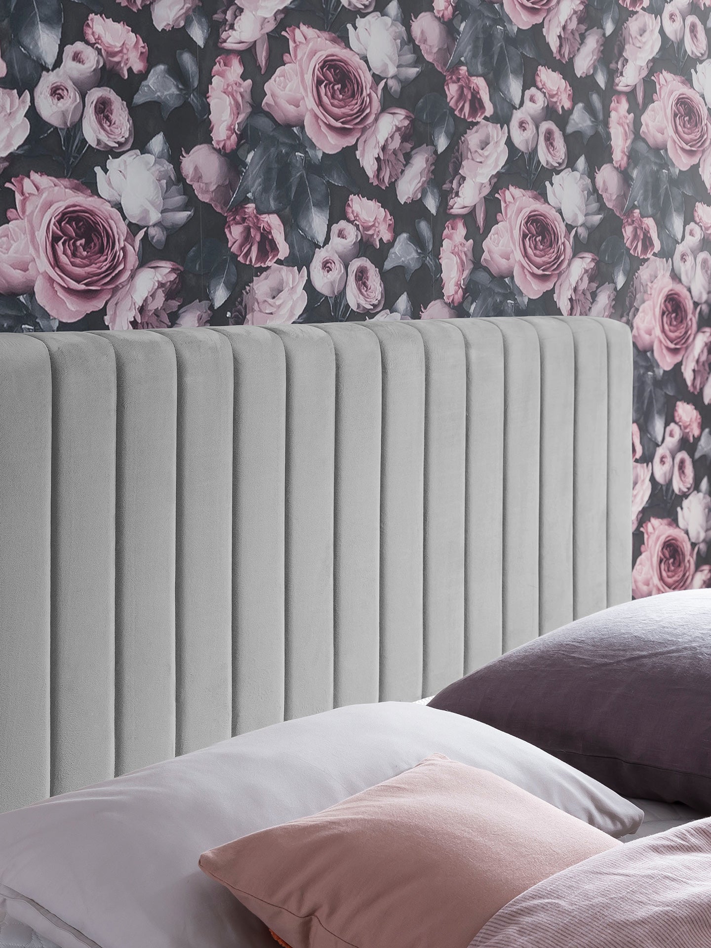 Velours Boxspringbett mit Stauraum Grau PARIS