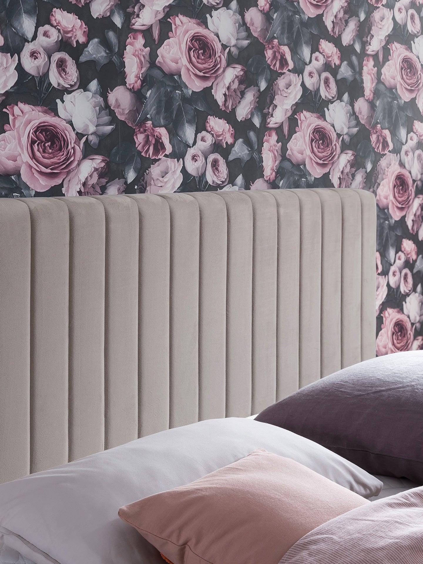 Velours Boxspringbett mit Stauraum Taupe PARIS