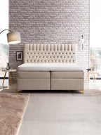 Velours Boxspringbett mit Stauraum Creme CHESTER