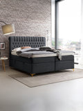 Velours Boxspringbett mit Stauraum Schwarz CHESTER
