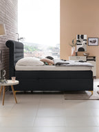 Velours Boxspringbett mit Stauraum Schwarz CHESTER