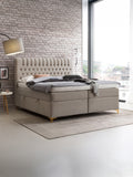 Velours Boxspringbett mit Stauraum Taupe CHESTER