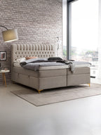 Velours Boxspringbett mit Stauraum Taupe CHESTER