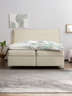 Velours Boxspringbett mit Stauraum Creme LONDON