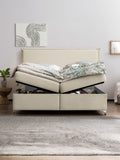 Velours Boxspringbett mit Stauraum Creme LONDON