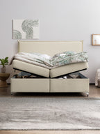 Velours Boxspringbett mit Stauraum Creme LONDON