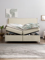Velours Boxspringbett mit Stauraum Creme LONDON