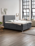 Velours Boxspringbett mit Stauraum Dunkelgrau LONDON