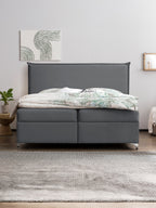 Velours Boxspringbett mit Stauraum Dunkelgrau LONDON