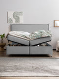 Velours Boxspringbett mit Stauraum Grau LONDON