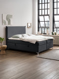 Velours Boxspringbett mit Stauraum Schwarz LONDON