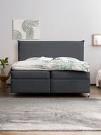 Velours Boxspringbett mit Stauraum Schwarz LONDON
