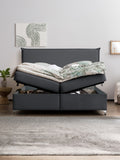 Velours Boxspringbett mit Stauraum Schwarz LONDON