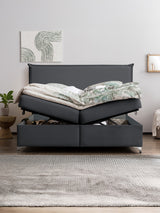 Velours Boxspringbett mit Stauraum Schwarz LONDON