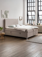Velours Boxspringbett mit Stauraum Taupe LONDON