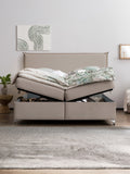 Velours Boxspringbett mit Stauraum Taupe LONDON