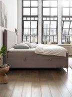 Velours Boxspringbett mit Stauraum Taupe LONDON