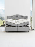 Velours Boxspringbett mit Stauraum Grau MAISON