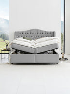 Velours Boxspringbett mit Stauraum Grau MAISON