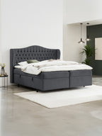 Velours Boxspringbett mit Stauraum Schwarz MAISON