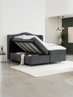 Velours Boxspringbett mit Stauraum Schwarz MAISON