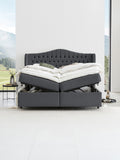 Velours Boxspringbett mit Stauraum Schwarz MAISON