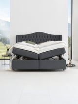 Velours Boxspringbett mit Stauraum Schwarz MAISON