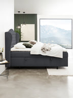 Velours Boxspringbett mit Stauraum Schwarz MAISON