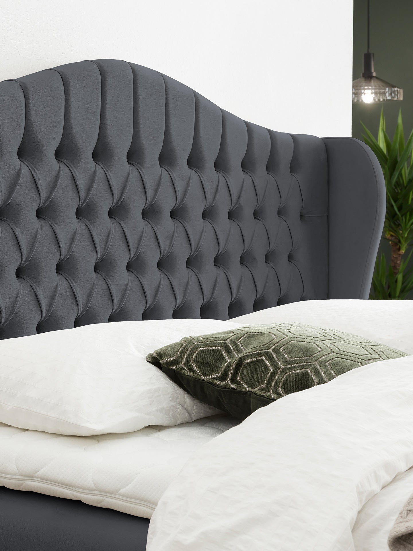 Velours Boxspringbett mit Stauraum Schwarz MAISON