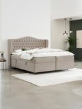 Velours Boxspringbett mit Stauraum Taupe MAISON