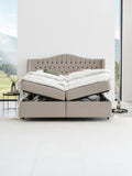 Velours Boxspringbett mit Stauraum Taupe MAISON