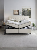 Velours Boxspringbett mit Stauraum Creme MILANO