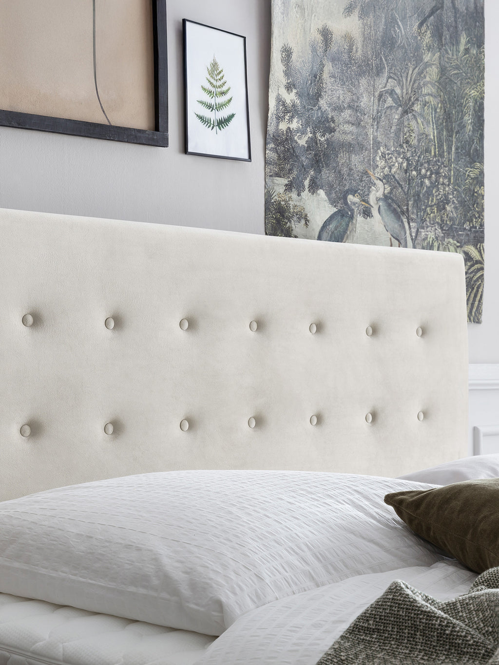 Velours Boxspringbett mit Stauraum Creme MILANO