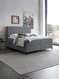 Velours Boxspringbett mit Stauraum Dunkelgrau MILANO