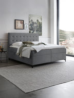 Velours Boxspringbett mit Stauraum Dunkelgrau MILANO