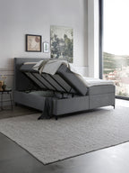 Velours Boxspringbett mit Stauraum Dunkelgrau MILANO